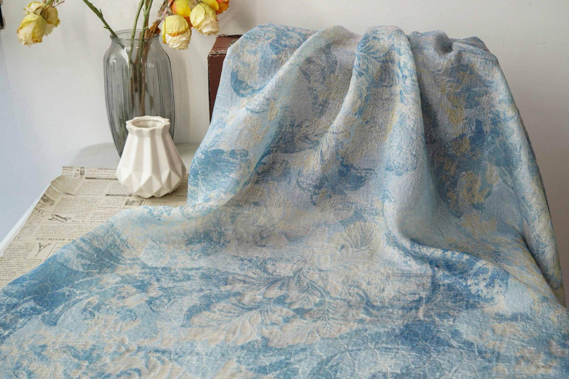 Chinese Jacquard Fabric Spring Summer Embossed Guangjin Brocade Textile – Traditional Hanfu Costume Craft Fabric, 55"Wide