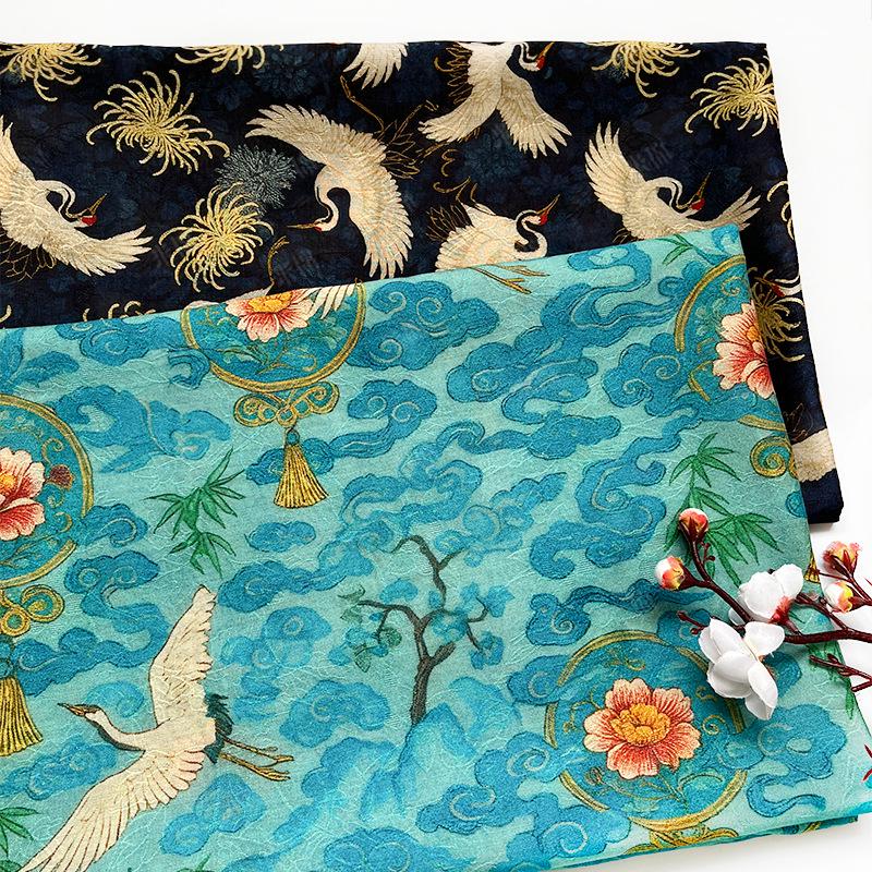 Tencel Jacquard Printed Fabric – Soft Breathable Floral Textile for Fashion, Dresses & DIY Sewing Projects