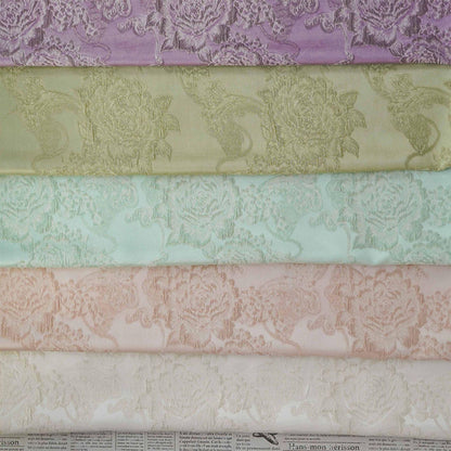 Floral Jacquard Brocade Fabric | Macaron Colors | Rayon Gold Thread Satin | 57" Wide | Dress Lining Hanfu Bridal - Poppylollipop