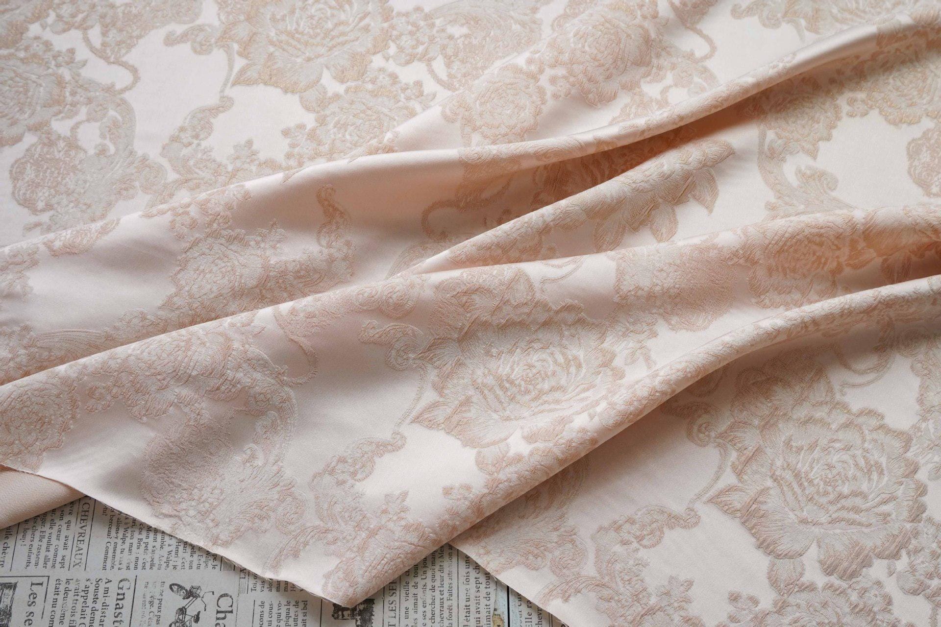 Floral Jacquard Brocade Fabric | Macaron Colors | Rayon Gold Thread Satin | 57" Wide | Dress Lining Hanfu Bridal - Poppylollipop