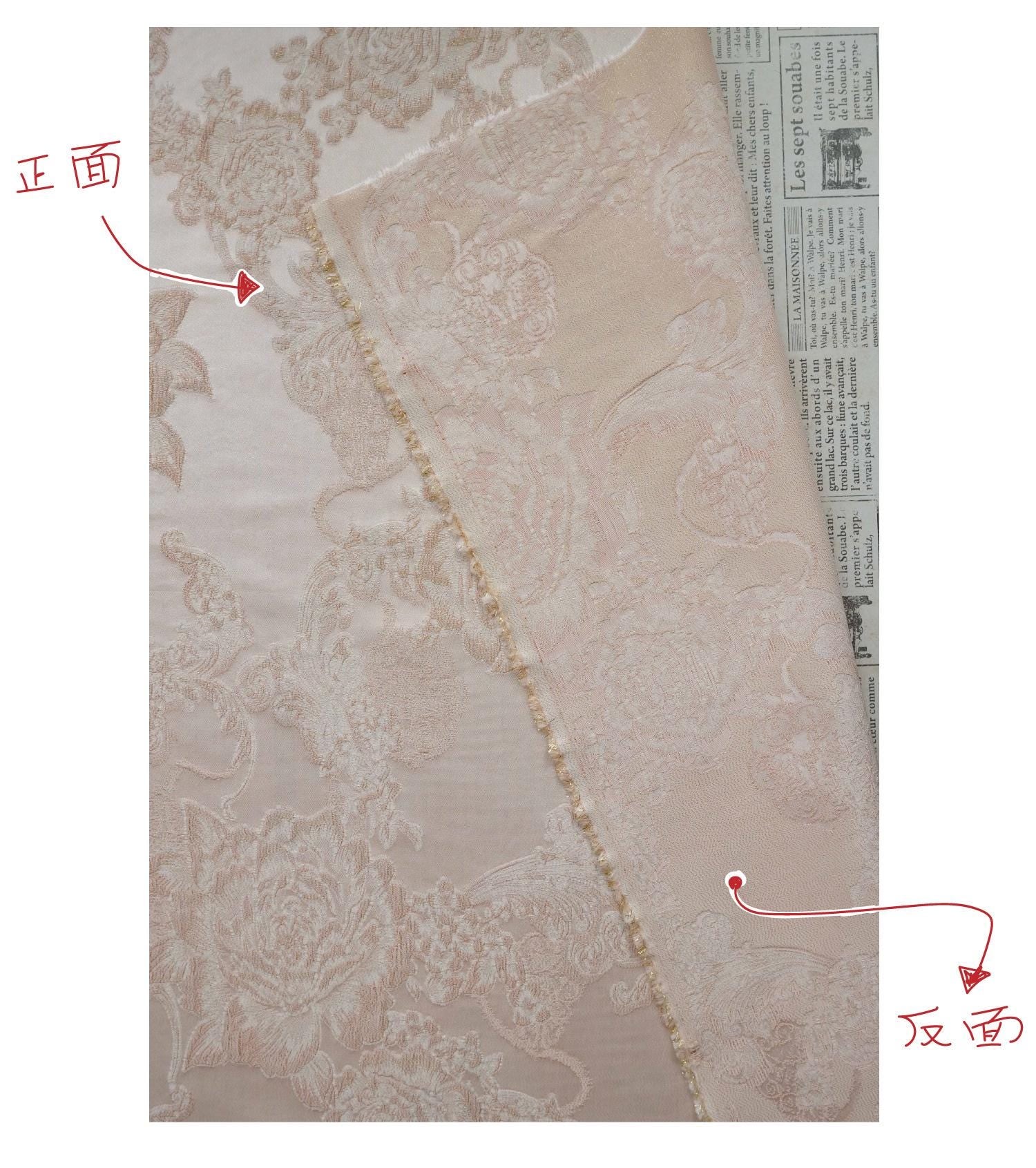 Floral Jacquard Brocade Fabric | Macaron Colors | Rayon Gold Thread Satin | 57" Wide | Dress Lining Hanfu Bridal - Poppylollipop