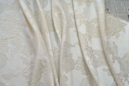 Floral Jacquard Brocade Fabric | Macaron Colors | Rayon Gold Thread Satin | 57" Wide | Dress Lining Hanfu Bridal - Poppylollipop