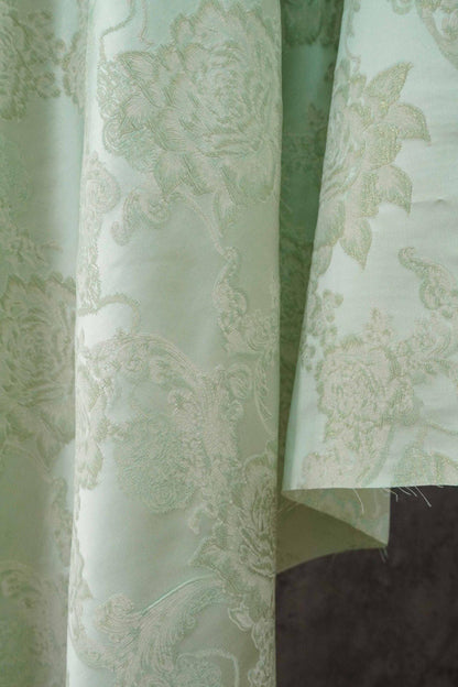 Floral Jacquard Brocade Fabric | Macaron Colors | Rayon Gold Thread Satin | 57" Wide | Dress Lining Hanfu Bridal - Poppylollipop