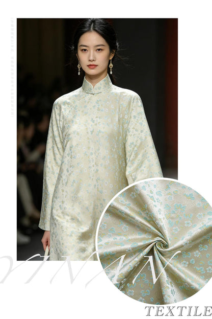 Song Brocade Fabric Gold Thread | Ditsy Floral Jacquard | 3 Colors | Vintage Pattern 59" | Hanfu Dress Cosplay