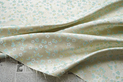 Song Brocade Fabric Gold Thread | Ditsy Floral Jacquard | 3 Colors | Vintage Pattern 59" | Hanfu Dress Cosplay