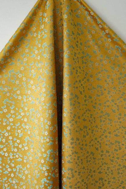 Song Brocade Fabric Gold Thread | Ditsy Floral Jacquard | 3 Colors | Vintage Pattern 59" | Hanfu Dress Cosplay