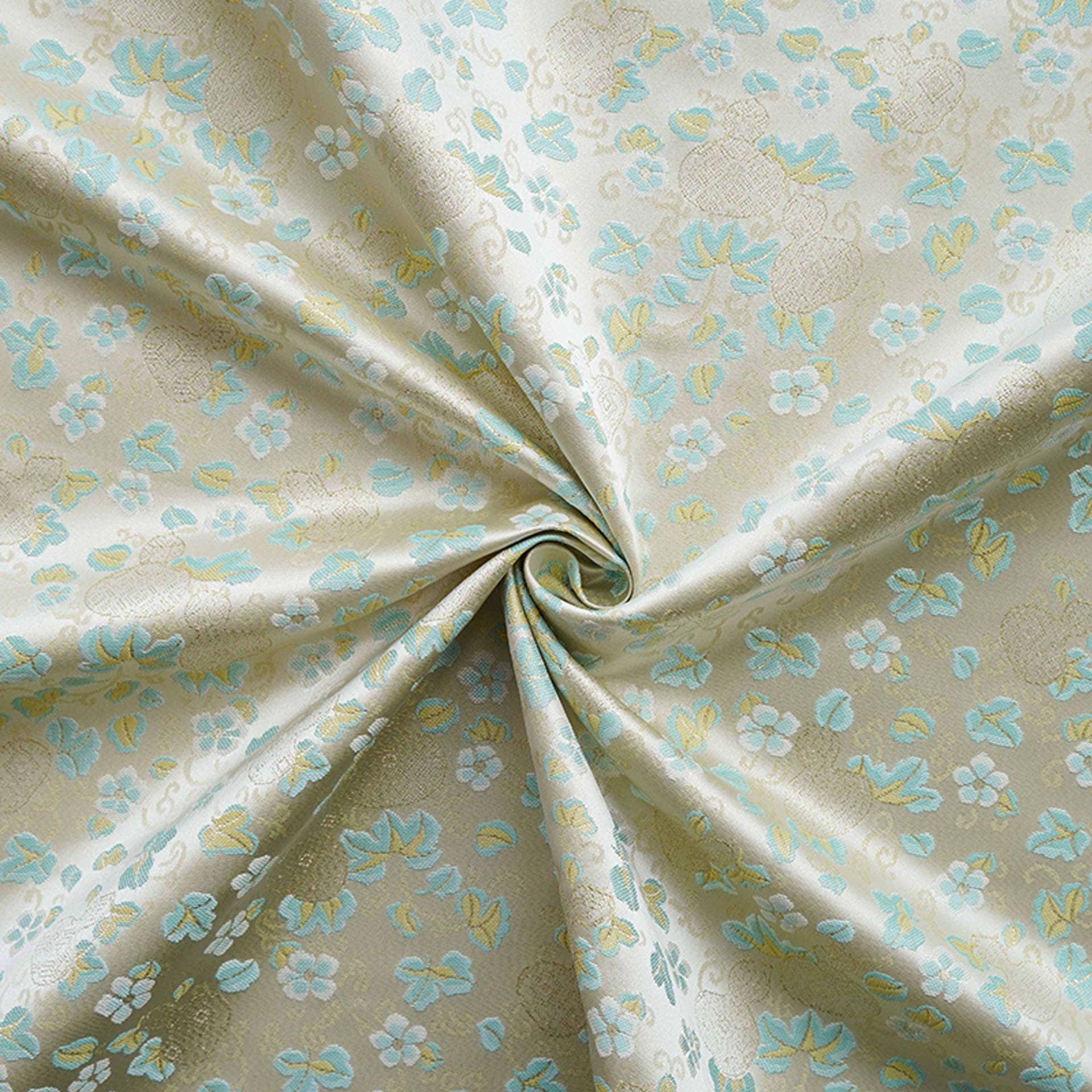 Song Brocade Fabric Gold Thread | Ditsy Floral Jacquard | 3 Colors | Vintage Pattern 59" | Hanfu Dress Cosplay