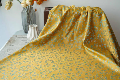 Song Brocade Fabric Gold Thread | Ditsy Floral Jacquard | 3 Colors | Vintage Pattern 59" | Hanfu Dress Cosplay