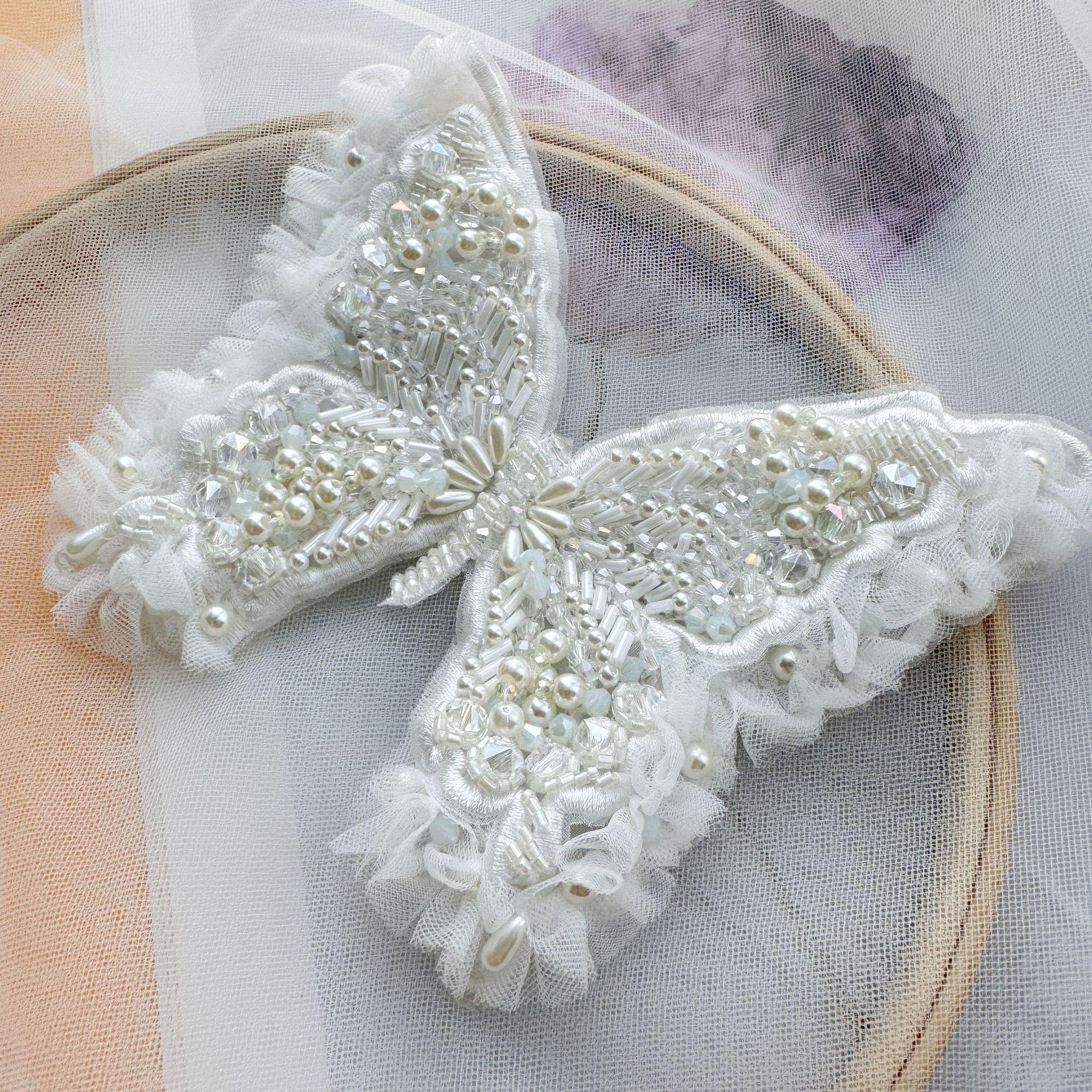Handmade 3D Butterfly Applique | Double Layer Embroidered Fabric Patch | Hair Accessories Costume DIY Embellishment - Poppylollipop