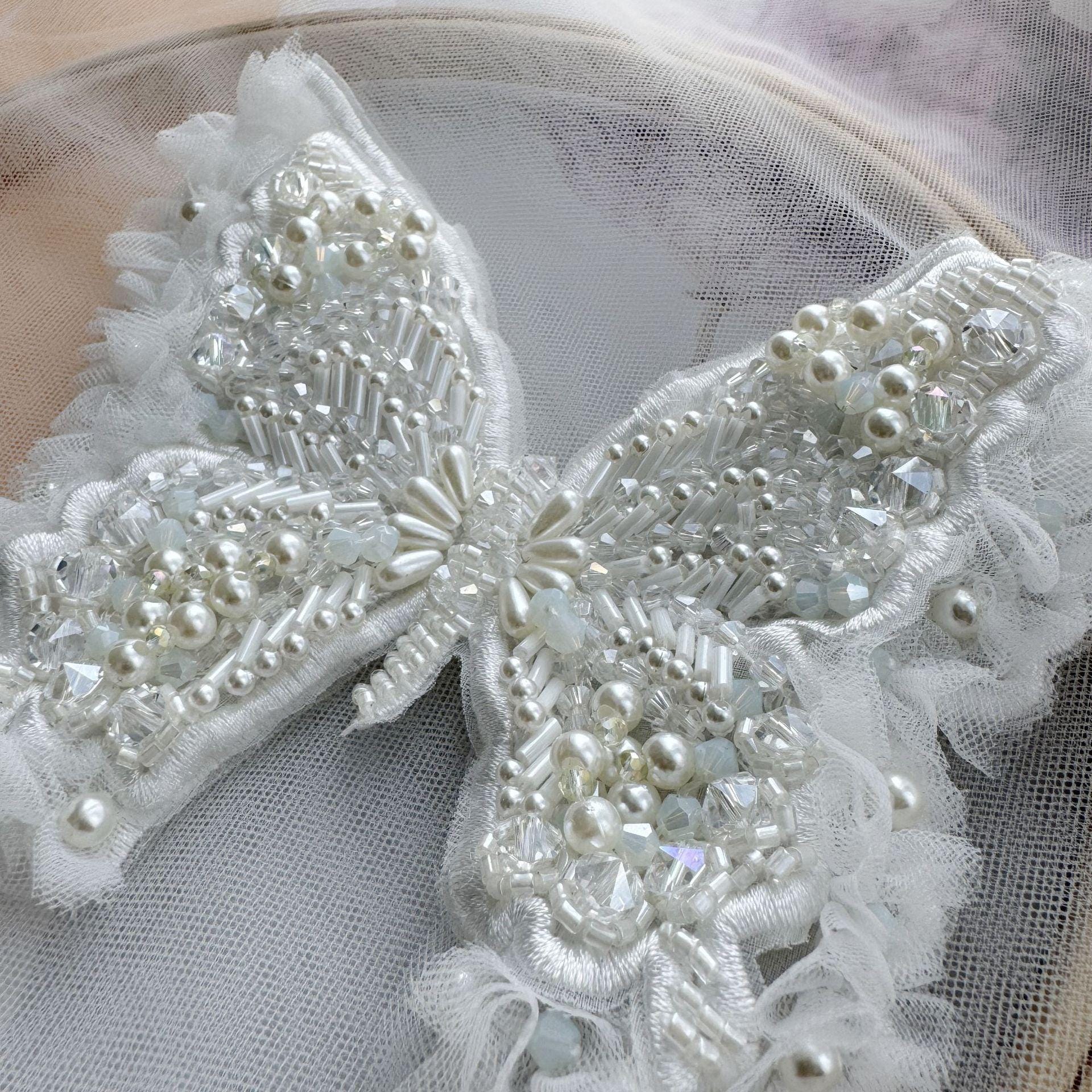 Handmade 3D Butterfly Applique | Double Layer Embroidered Fabric Patch | Hair Accessories Costume DIY Embellishment - Poppylollipop