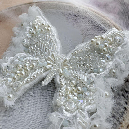 Handmade 3D Butterfly Applique | Double Layer Embroidered Fabric Patch | Hair Accessories Costume DIY Embellishment - Poppylollipop