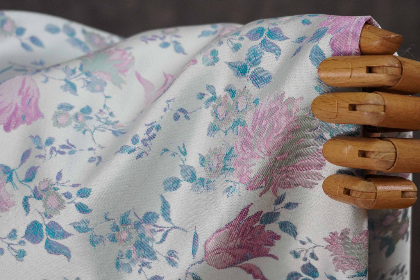 Floral Brocade Fabric, Luxury Woven Textile, Vintage Style Upholstery Craft Material, 55"Wide - Poppylollipop