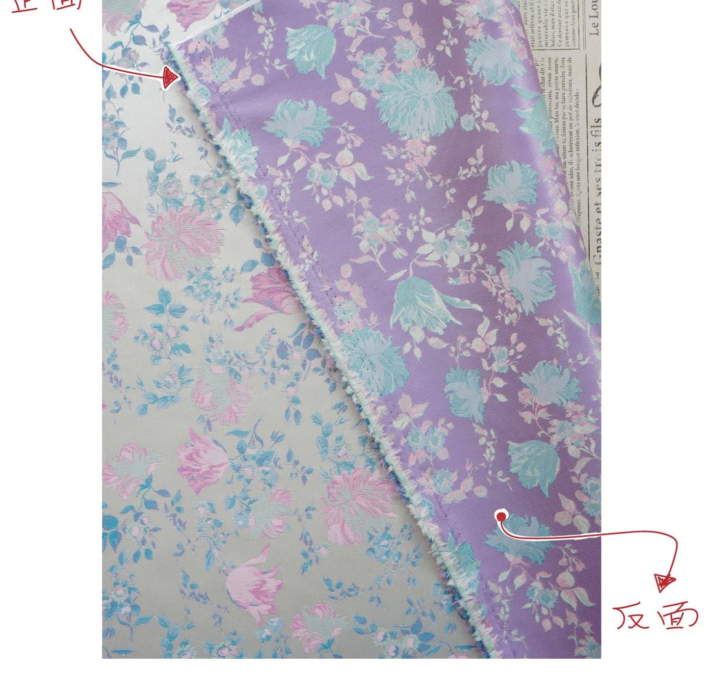 Floral Brocade Fabric, Luxury Woven Textile, Vintage Style Upholstery Craft Material, 55"Wide - Poppylollipop