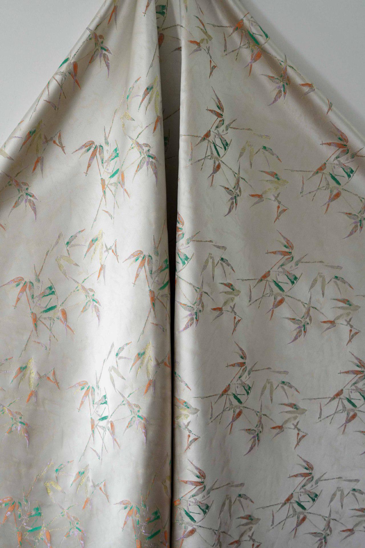 Song Brocade Bamboo Fabric, Chinese Jacquard Textile, Floral Pattern, Sewing Fabric (59" Wide)