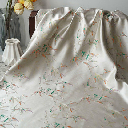 Song Brocade Bamboo Fabric, Chinese Jacquard Textile, Floral Pattern, Sewing Fabric (59" Wide)