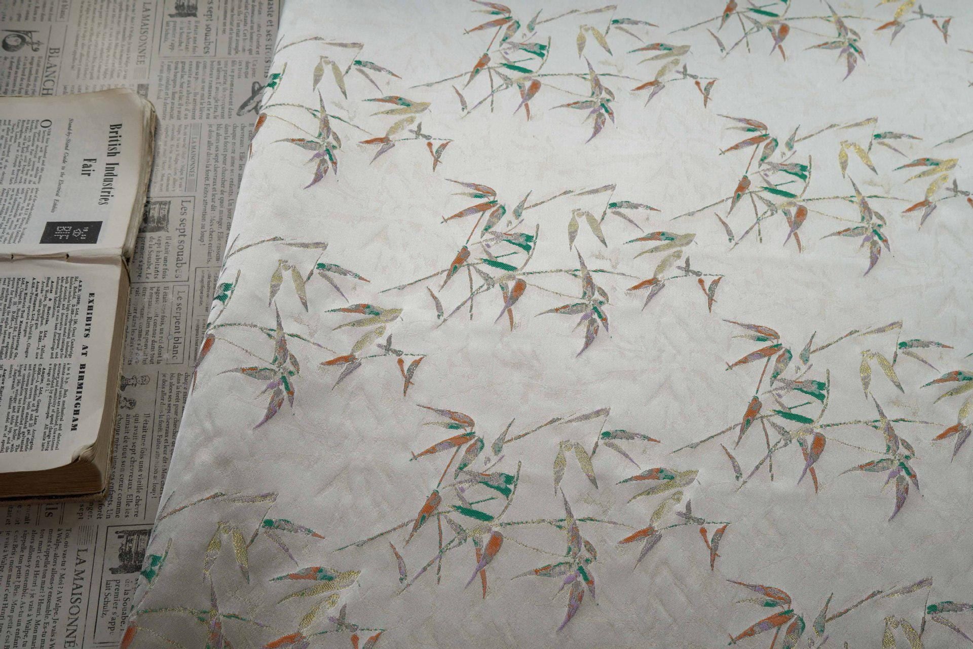 Song Brocade Bamboo Fabric, Chinese Jacquard Textile, Floral Pattern, Sewing Fabric (59" Wide)
