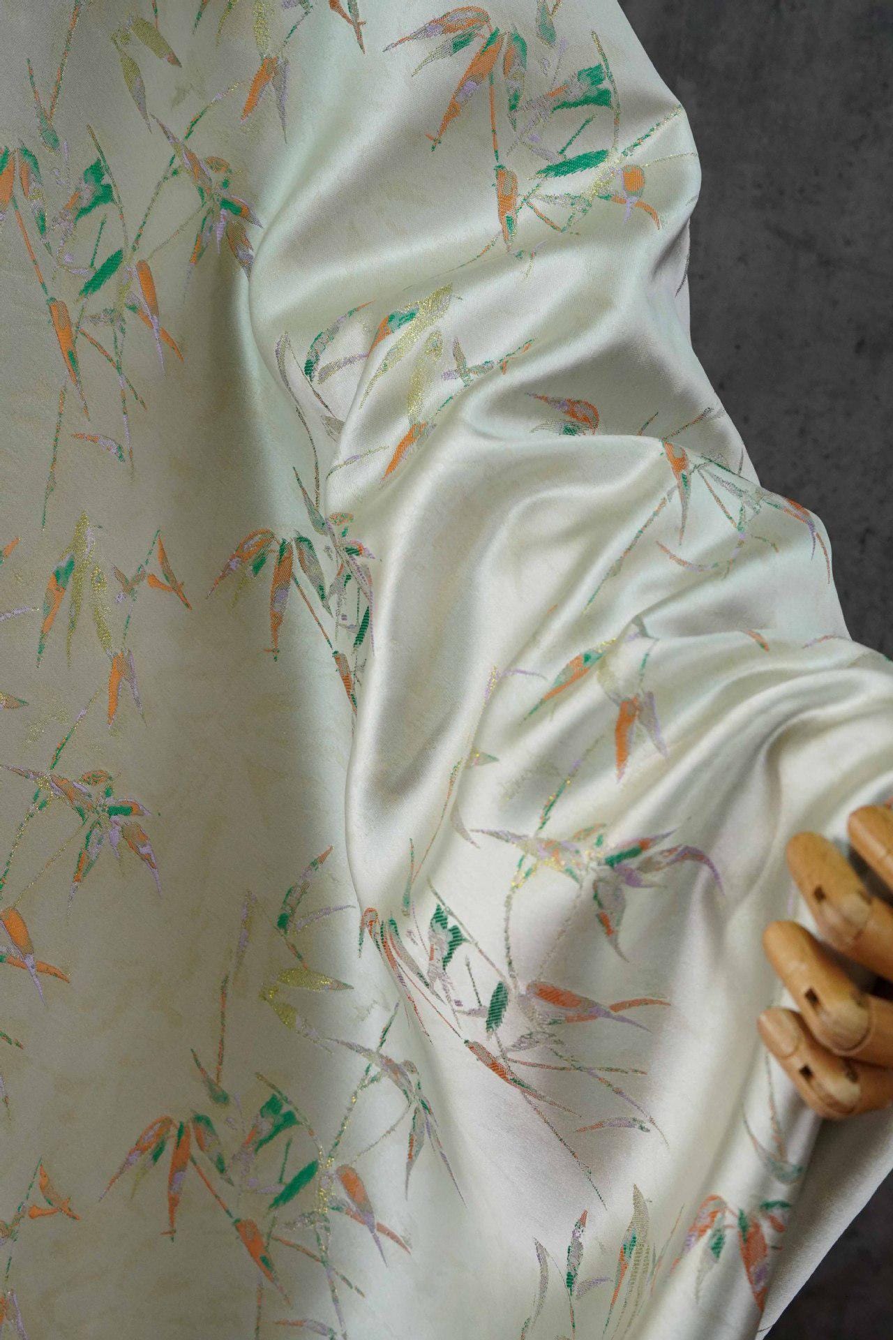 Song Brocade Bamboo Fabric, Chinese Jacquard Textile, Floral Pattern, Sewing Fabric (59" Wide)