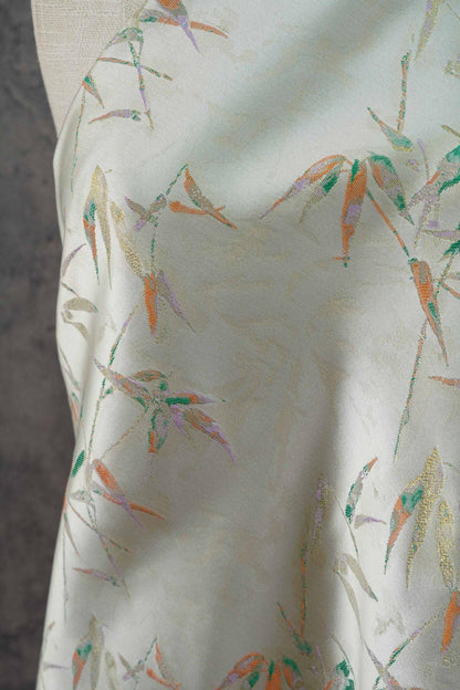 Song Brocade Bamboo Fabric, Chinese Jacquard Textile, Floral Pattern, Sewing Fabric (59" Wide)