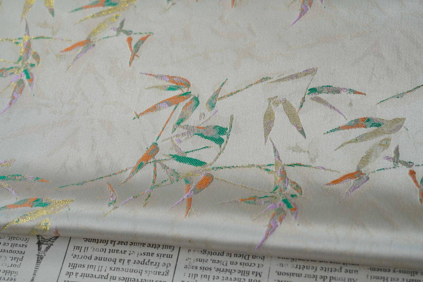 Song Brocade Bamboo Fabric, Chinese Jacquard Textile, Floral Pattern, Sewing Fabric (59" Wide)