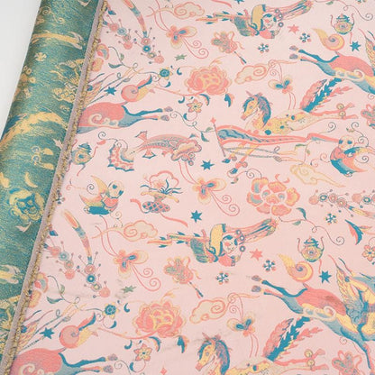 Song Brocade Jacquard Fabric, Chinese Horse Pattern Textile, Luxury Woven Fabric, Vintage Oriental Brocade, Sewing Upholstery Craft Fabric
