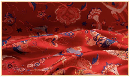 Song Brocade Jacquard Fabric, Chinese Horse Pattern Textile, Luxury Woven Fabric, Vintage Oriental Brocade, Sewing Upholstery Craft Fabric