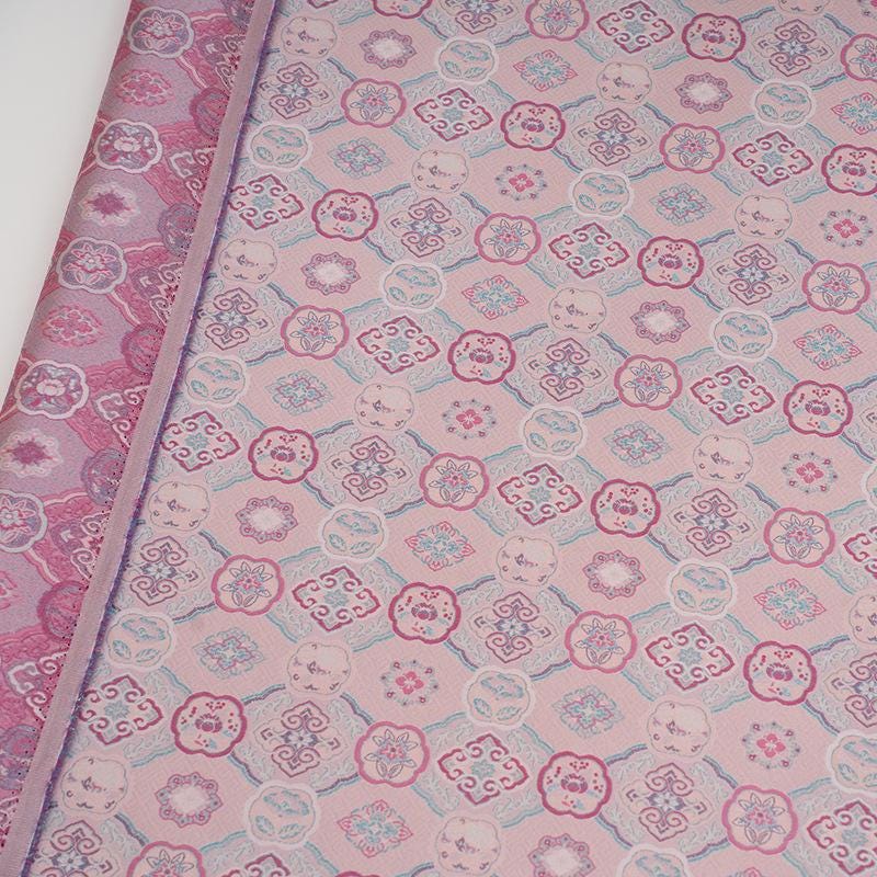 Dragon Brocade Fabric, Baoxiang Floral Pattern Textile, Traditional Jacquard Satin, Tibetan Mongolian Style Fabric, Luxury Upholstery Sewing - Poppylollipop