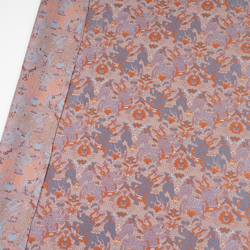 Dunhuang Iridescent Shu Gauze Fabric | Color Shifting Rayon Brocade | Double Sided | 59" Wide | Chinese Vintage Decor