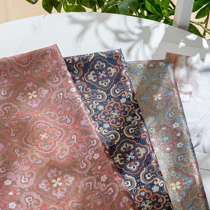 Dunhuang Iridescent Shu Gauze Fabric | Color Shifting Rayon Brocade | Double Sided | 59" Wide | Chinese Vintage Decor - Poppylollipop