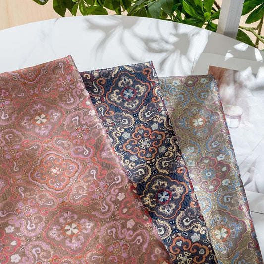 Dunhuang Iridescent Shu Gauze Fabric | Color Shifting Rayon Brocade | Double Sided | 59" Wide | Chinese Vintage Decor - Poppylollipop