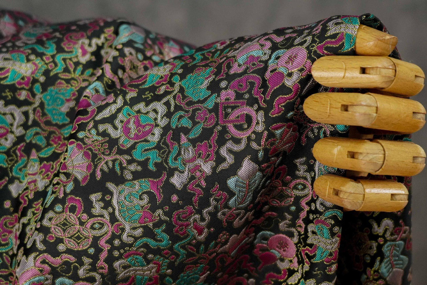 Multi - color Song Brocade Fabric with Golden Thread, Luxury Five - Color Treasure Jacquard for Sewing Design, Premium Textile by the Yard - Poppylollipop