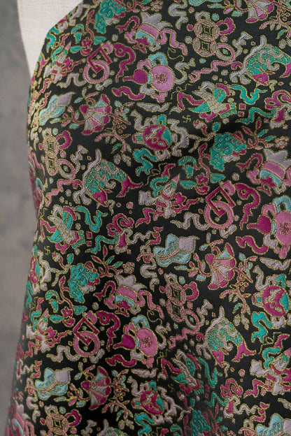 Multi - color Song Brocade Fabric with Golden Thread, Luxury Five - Color Treasure Jacquard for Sewing Design, Premium Textile by the Yard - Poppylollipop
