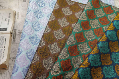 European Baroque Floral Fabric, Vintage Scroll Yarn - Dyed Jacquard, Luxury Brocade for Upholstery & Period Costumes, Heavyweight Textile - Poppylollipop
