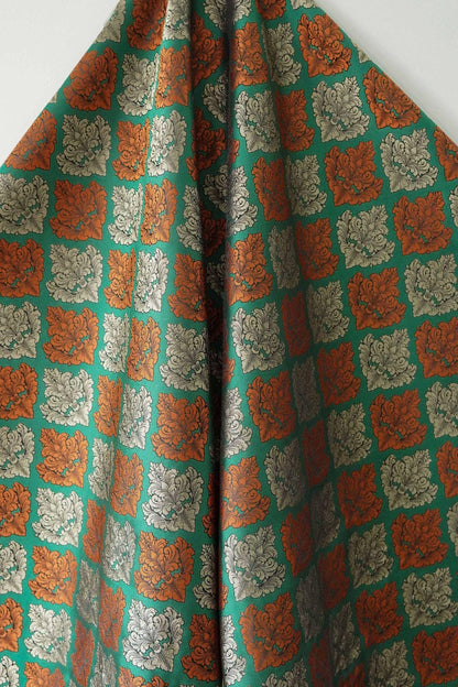 European Baroque Floral Fabric, Vintage Scroll Yarn - Dyed Jacquard, Luxury Brocade for Upholstery & Period Costumes, Heavyweight Textile - Poppylollipop