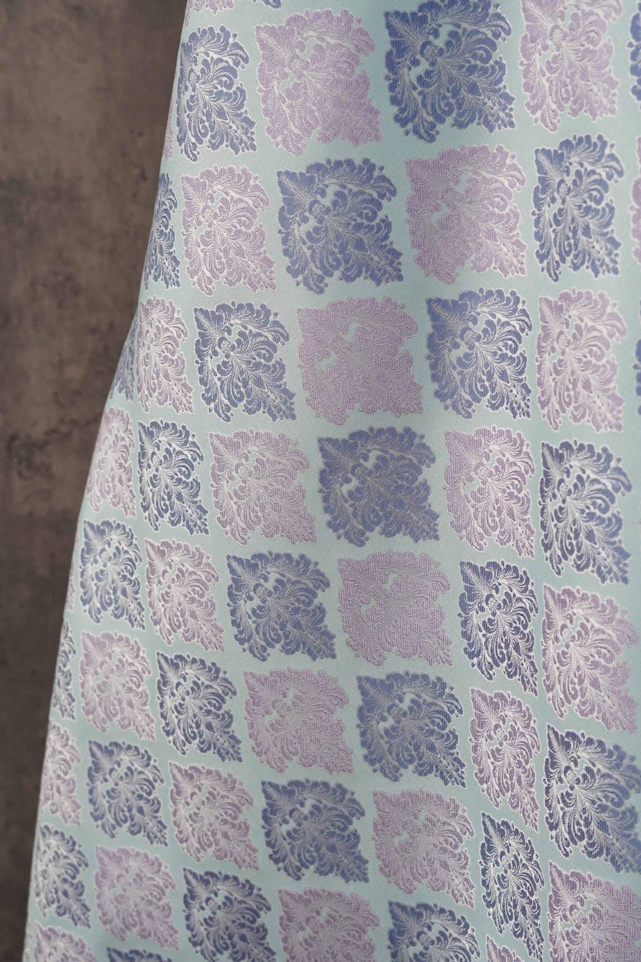 European Baroque Floral Fabric, Vintage Scroll Yarn - Dyed Jacquard, Luxury Brocade for Upholstery & Period Costumes, Heavyweight Textile - Poppylollipop