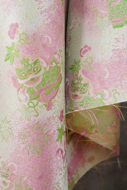 Luxury Song Dynasty Brocade Fabric, Golden Thread Jacquard Textile for Couture, Premium Oriental Silk Woven Material by the Yard - 1 Meter - Poppylollipop