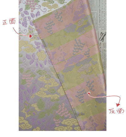 Grape Butterfly song Brocade Fabric, Luxury Gold Thread Jacquard, Premium Oriental Silk Woven Textile for Couture & Sewing - 1 Meter - Poppylollipop