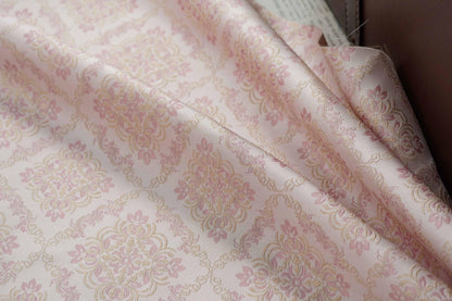Rhombus Floral Brocade Fabric Rayon Silk Jacquard Damask Fabric Xianghua Pattern Textile for Costume Upholstery Cheongsam Craft Fabric - Poppylollipop