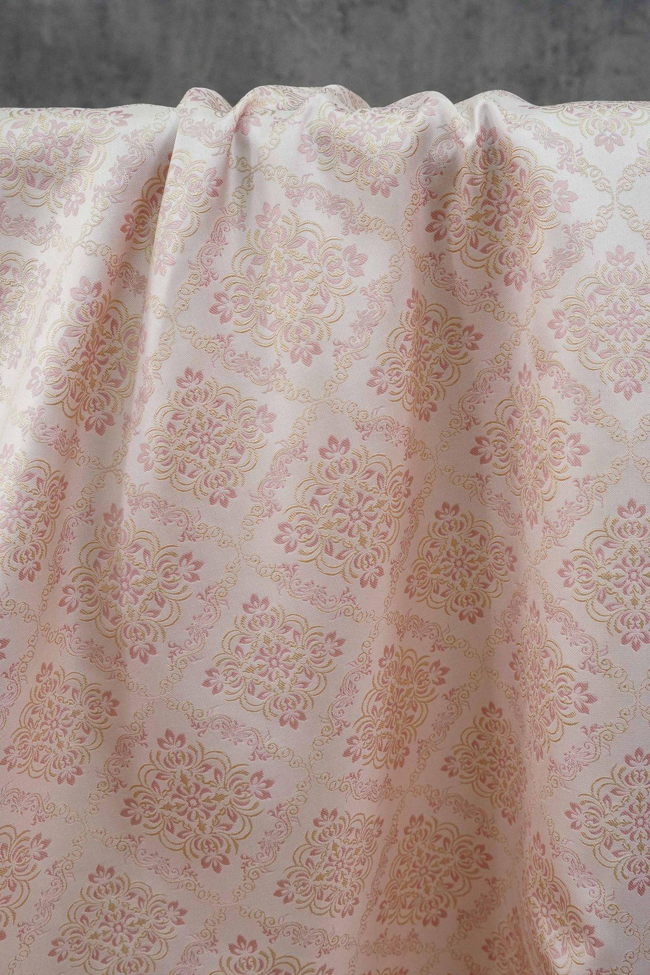 Rhombus Floral Brocade Fabric Rayon Silk Jacquard Damask Fabric Xianghua Pattern Textile for Costume Upholstery Cheongsam Craft Fabric - Poppylollipop