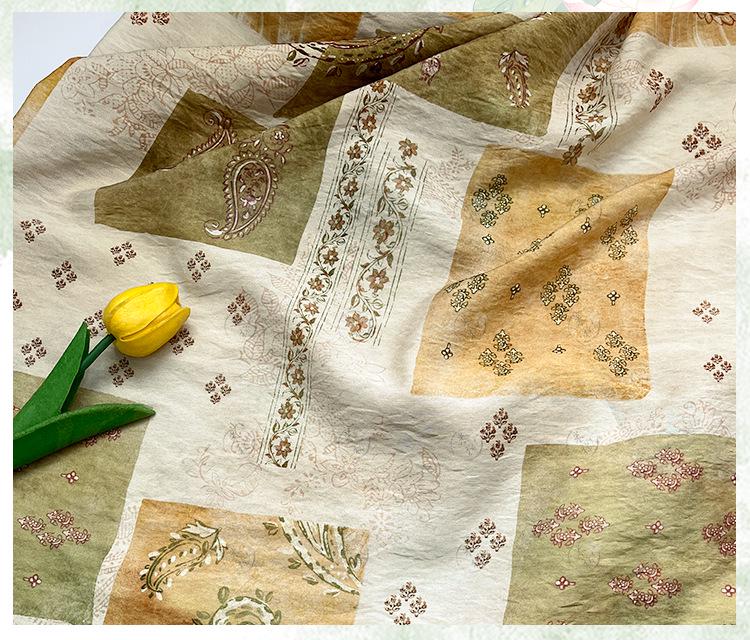 Vintage Paisley Patchwork Print Cotton Fabric By The Yard | Earthy Green Gold Boho Floral | Dress Blouse Quilting Cottagecore Sewing - Poppylollipop