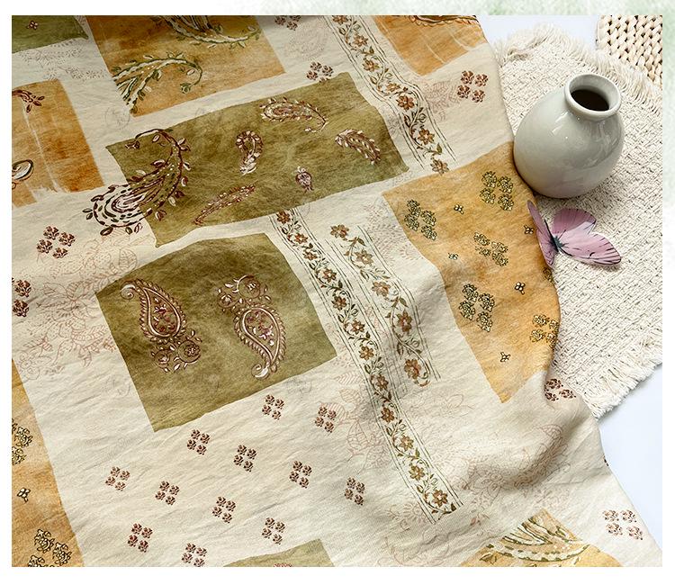 Vintage Paisley Patchwork Print Cotton Fabric By The Yard | Earthy Green Gold Boho Floral | Dress Blouse Quilting Cottagecore Sewing - Poppylollipop