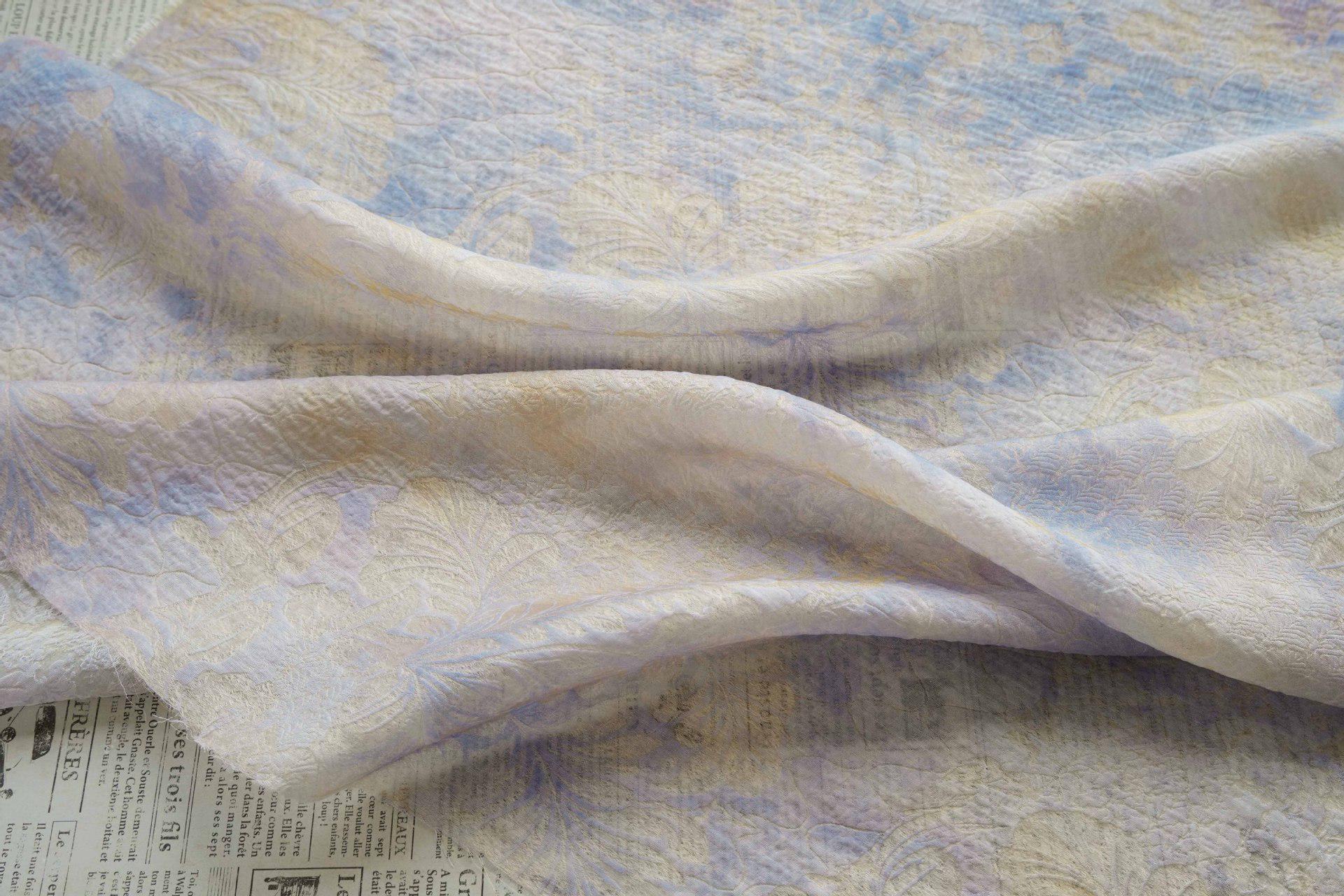 Chinese Jacquard Fabric Spring Summer Embossed Guangjin Brocade Textile – Traditional Hanfu Costume Craft Fabric, 55"Wide
