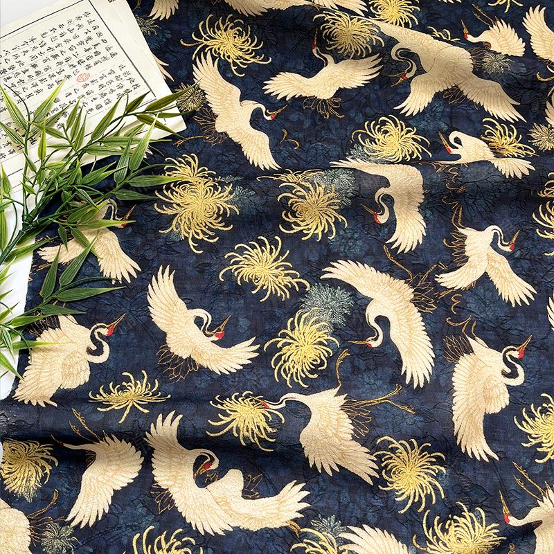 Tencel Jacquard Printed Fabric – Soft Breathable Floral Textile for Fashion, Dresses & DIY Sewing Projects
