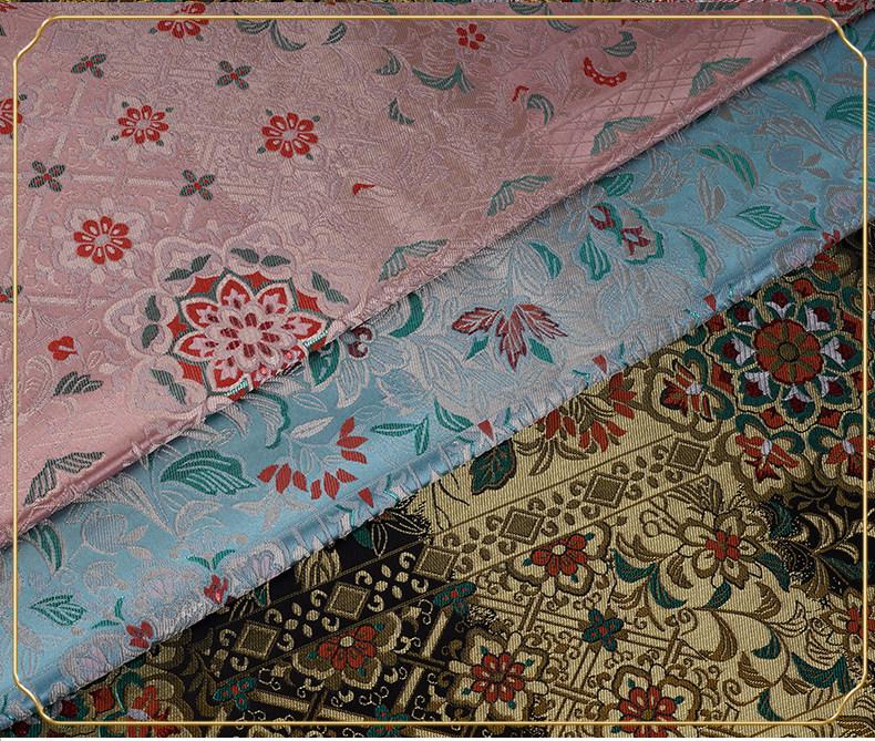 Nishijin Ori Jacquard Fabric | Japanese Floral Brocade | Kimono Textile | Traditional Woven Pattern | Dress Cosplay, 59"Wide - Poppylollipop