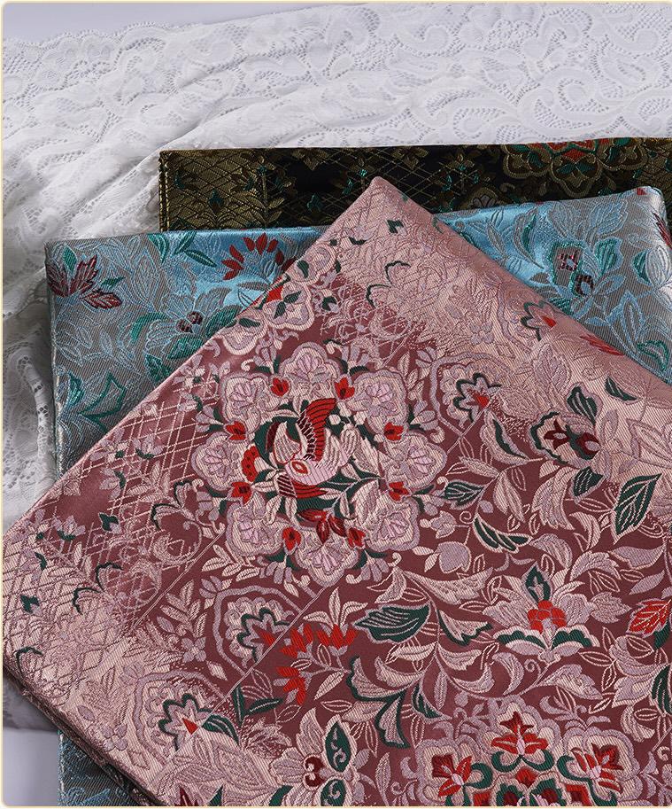 Nishijin Ori Jacquard Fabric | Japanese Floral Brocade | Kimono Textile | Traditional Woven Pattern | Dress Cosplay, 59"Wide - Poppylollipop