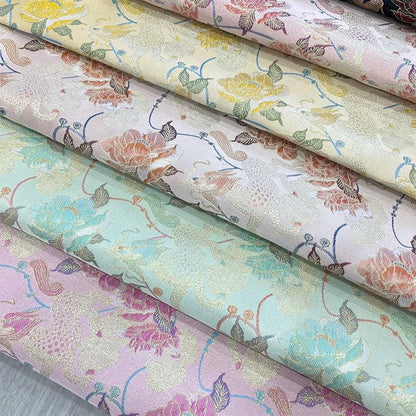 Qilin Peony Jacquard Fabric | Cloud Brocade Song Brocade | New Chinese Style | Hanfu Cosplay Wedding Decor, 57" - Poppylollipop