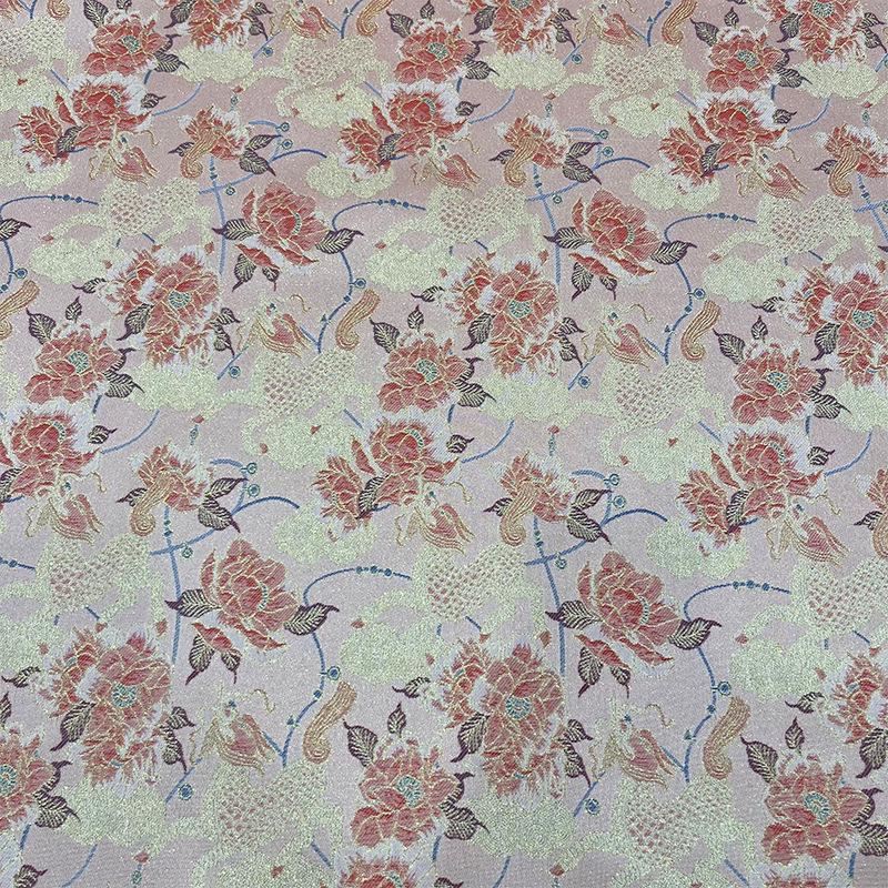 Qilin Peony Jacquard Fabric | Cloud Brocade Song Brocade | New Chinese Style | Hanfu Cosplay Wedding Decor, 57"
