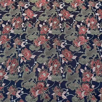 Qilin Peony Jacquard Fabric | Cloud Brocade Song Brocade | New Chinese Style | Hanfu Cosplay Wedding Decor, 57" - Poppylollipop