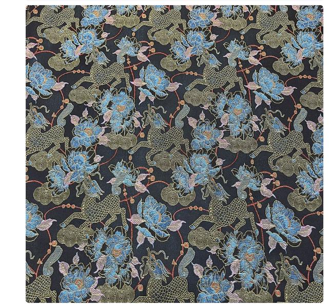 Qilin Peony Jacquard Fabric | Cloud Brocade Song Brocade | New Chinese Style | Hanfu Cosplay Wedding Decor, 57" - Poppylollipop