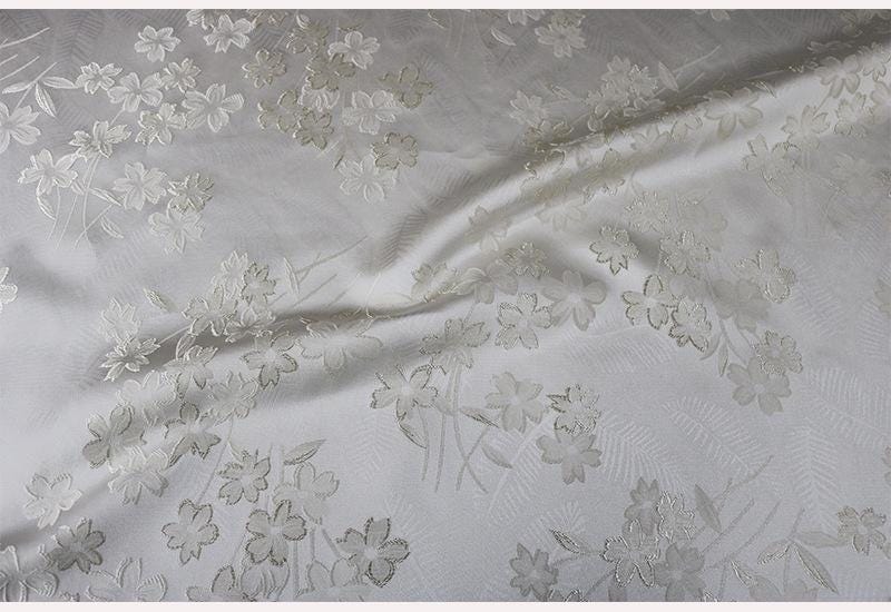 Begonia Floral Jacquard Fabric | Color Woven Brocade | Chinese Flower Pattern | Hanfu Dress Home Decor, 57"Wide - Poppylollipop