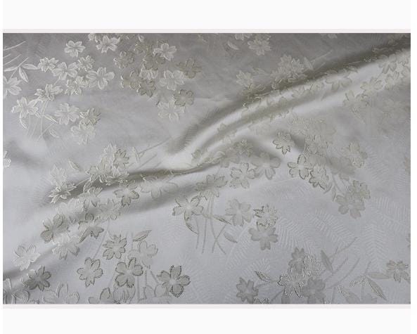 Begonia Floral Jacquard Fabric | Color Woven Brocade | Chinese Flower Pattern | Hanfu Dress Home Decor, 57"Wide - Poppylollipop